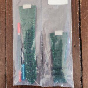 green leather watch band replacement